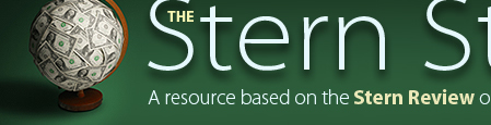 Image of the earth covered in dollar bills. Also acts as a link to return to the home page.